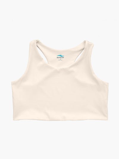 Outplay compression top for everyday wear gender neutral sports bra#color_vanilla