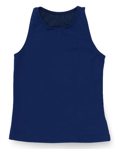 Outplay-full coverage swimwear top Flatsea-navy-front view