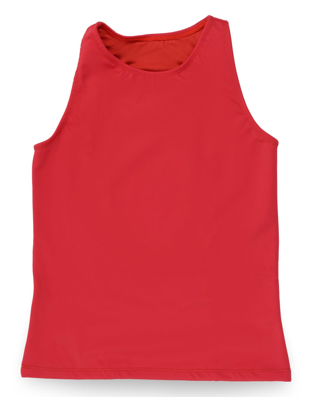 Outplay-full coverage swim top flatsea-red-front view