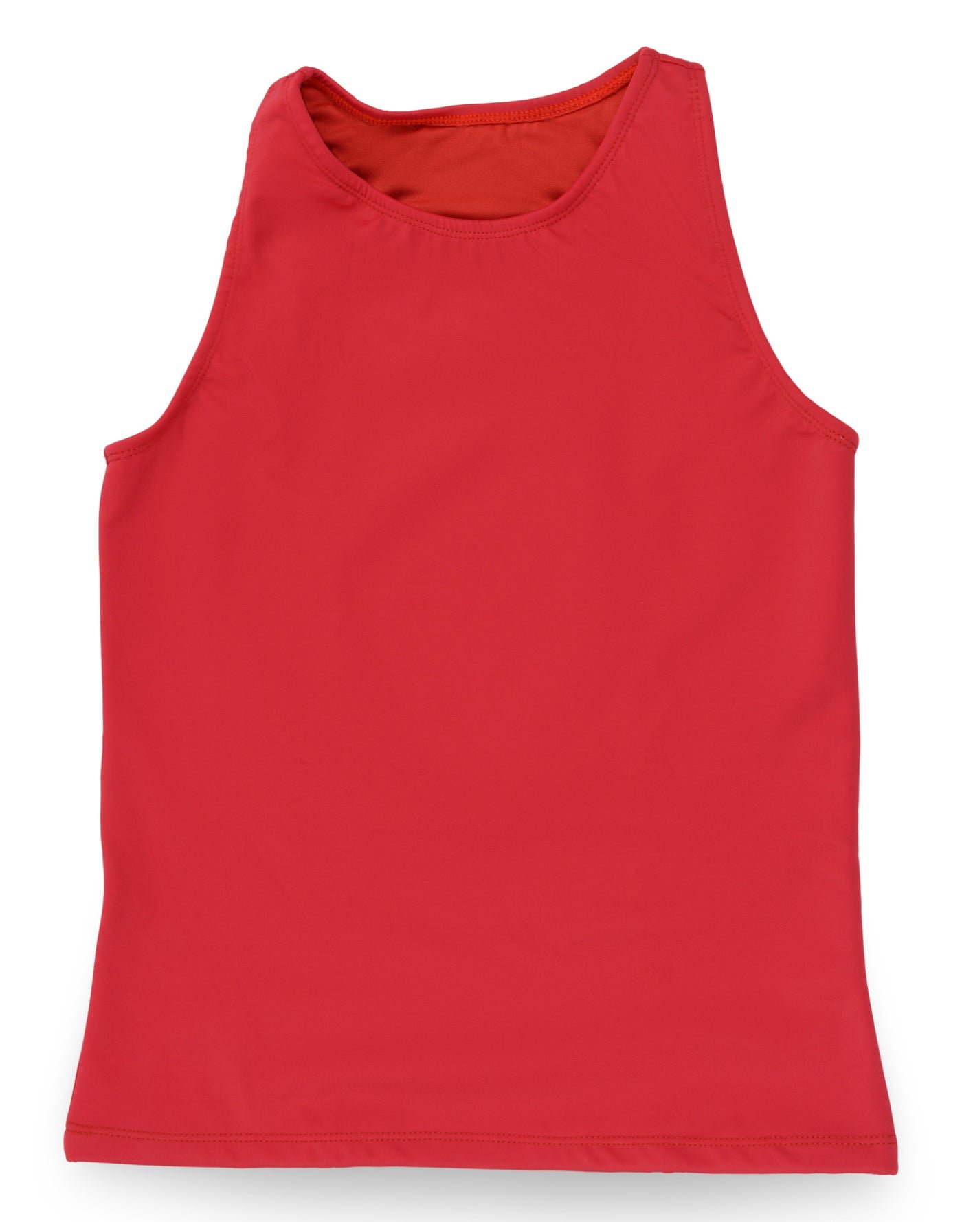 Outplay-full coverage swim top flatsea-red-front view