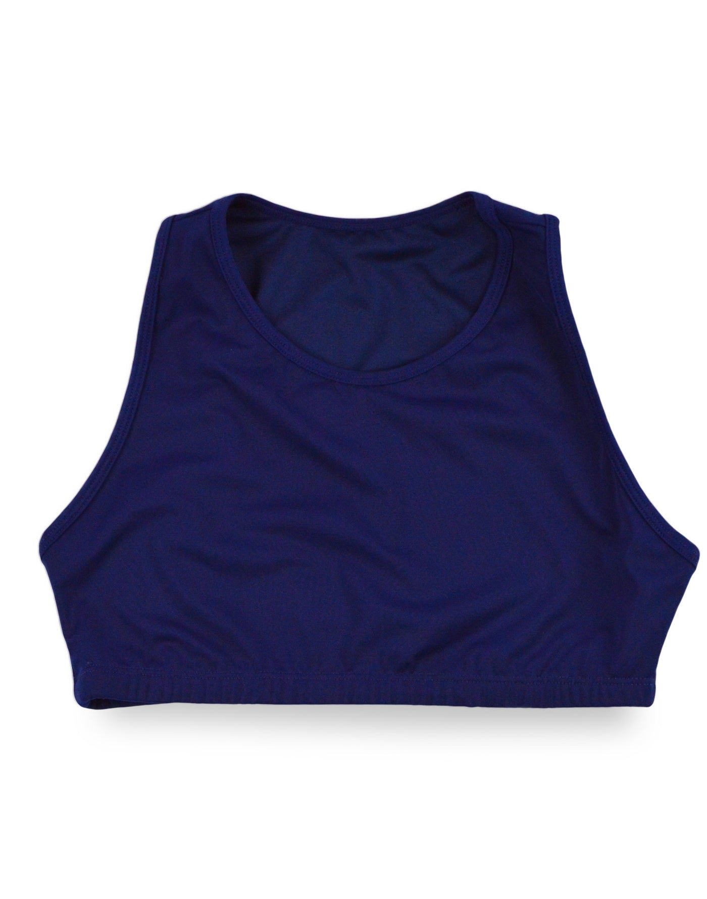 Outplay Swimmee Solid compression swimwear top in navy front view